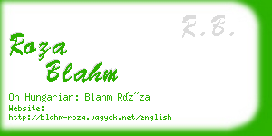 roza blahm business card